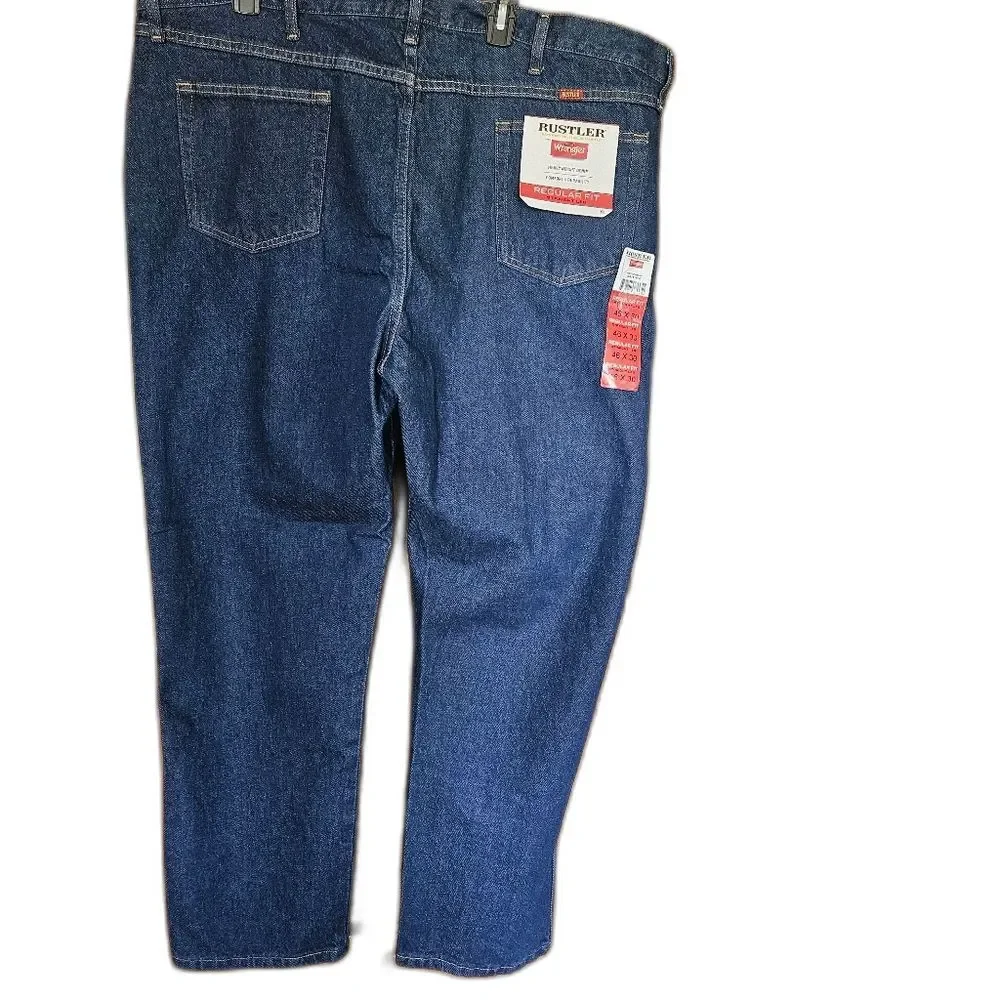 Wrangler Rustler Mens‎ 46x30 Heavyweight Denim Jeans - NWT Straight Leg Workwear